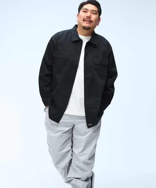 Dickies(ディッキーズ)の「GENUINE Dickies (ジェニュインディッキーズ) 無地 フラップポケット ツイルワークシャツ 51600020(シャツ/ブラウス・メンズ・ブラック/カーキ・3L/4L/5L)」の4枚目の写真