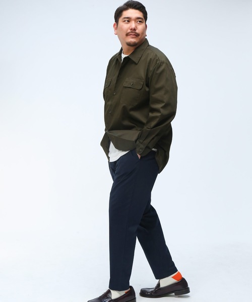 Dickies(ディッキーズ)の「GENUINE Dickies (ジェニュインディッキーズ) 無地 フラップポケット ツイルワークシャツ 51600020(シャツ/ブラウス・メンズ・ブラック/カーキ・3L/4L/5L)」の8枚目の写真