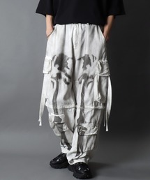 SITRY（シトリー）の「2WAY Twill ＆ Denim Wide Cargo Pants/2WAY スプレー加工 デニム ツイル ワイド カーゴパンツ カーゴハーフパンツ タクティカルパンツ（カーゴパンツ）」