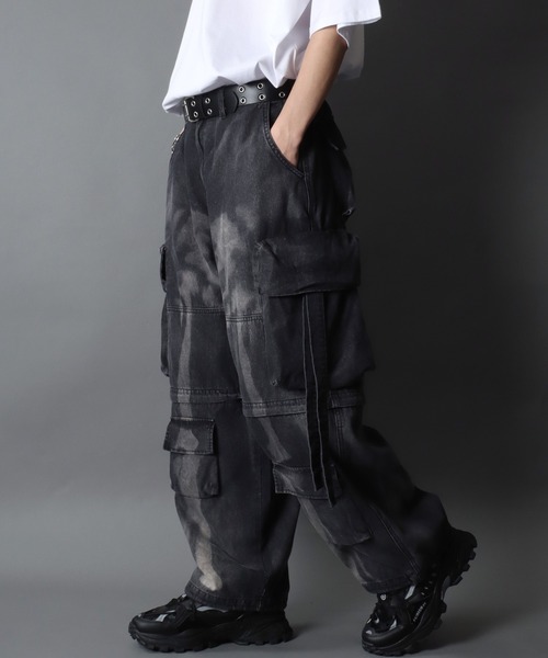 セール】2WAY Twill ＆ Denim Wide Cargo Pants/2WAY スプレー