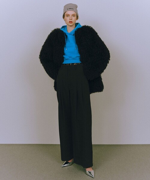 NOUNLESS（ナウンレス）の「【NOUNLESS/ナウンレス】CHECK RELAX WIDE PANTS（スラックス・レディース・グレー・1/2）」の6枚目の写真