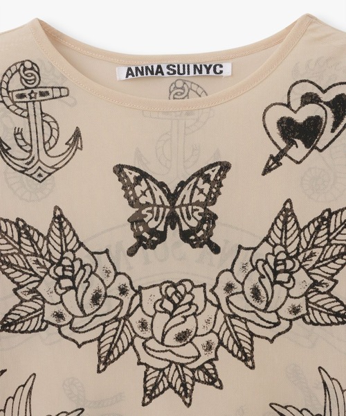 ANNA SUI NYC(アナ スイ エヌ ワイ シー)の「nycタトゥーシアートップス(Tシャツ/カットソー・レディース・ブラック/ベージュ/ライム/ピンク/ブルー・FREE)」の11枚目の写真