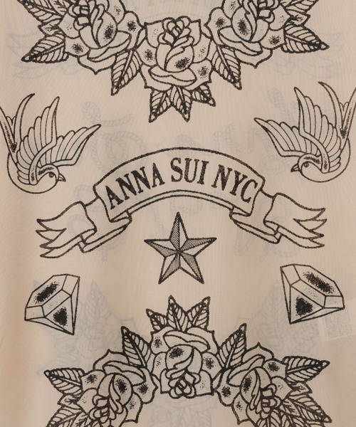 ANNA SUI NYC(アナ スイ エヌ ワイ シー)の「nycタトゥーシアートップス(Tシャツ/カットソー・レディース・ブラック/ベージュ/ライム/ピンク/ブルー・FREE)」の12枚目の写真
