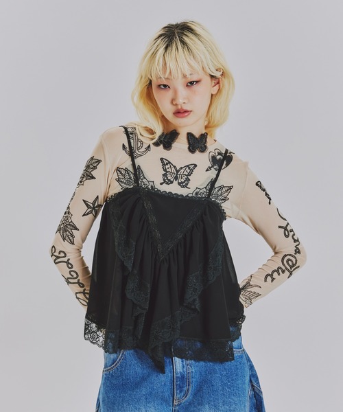 ANNA SUI NYC(アナ スイ エヌ ワイ シー)の「nycタトゥーシアートップス(Tシャツ/カットソー・レディース・ブラック/ベージュ/ライム/ピンク/ブルー・FREE)」の14枚目の写真