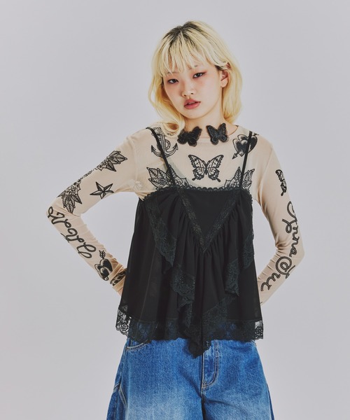 ANNA SUI NYC(アナ スイ エヌ ワイ シー)の「nycタトゥーシアートップス(Tシャツ/カットソー・レディース・ブラック/ベージュ/ライム/ピンク/ブルー・FREE)」の16枚目の写真