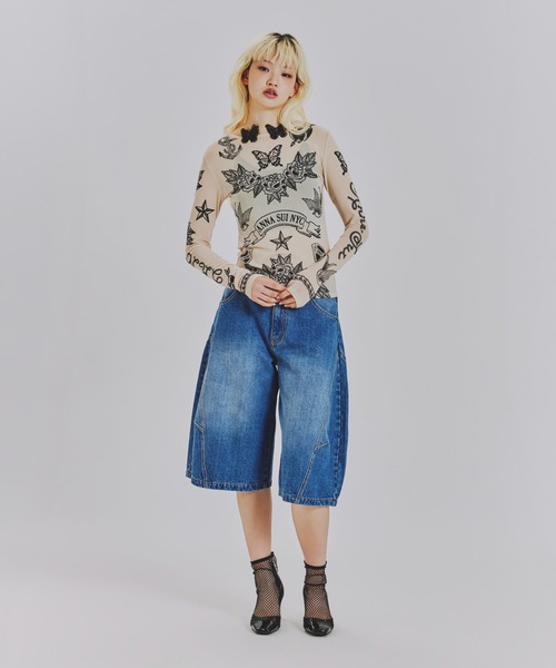ANNA SUI NYC(アナ スイ エヌ ワイ シー)の「nycタトゥーシアートップス(Tシャツ/カットソー・レディース・ブラック/ベージュ/ライム/ピンク/ブルー・FREE)」の17枚目の写真