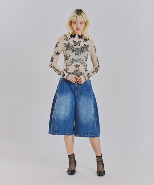 ANNA SUI NYC(アナ スイ エヌ ワイ シー)の「nycタトゥーシアートップス(Tシャツ/カットソー・レディース・ブラック/ベージュ/ライム/ピンク/ブルー・FREE)」の18枚目の写真