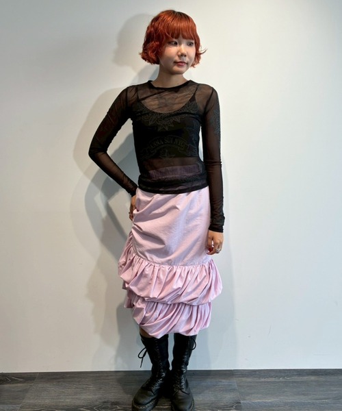 anna sui nyc(アナ スイ エヌ ワイ シー)の「nycタトゥーシアートップス(Tシャツ/カットソー・レディース・ブラック/ベージュ/ライム/ピンク/ブルー/ブラック×ブラック・FREE)」の22枚目の写真