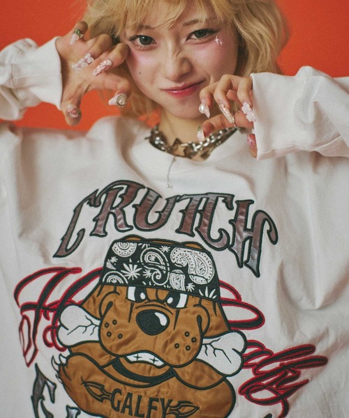 ガルフィー　Tシャツ　長袖　白　トライバル柄　新品　タグ付き ガルフィー Tシャツ 長袖 白 トライバル柄 新品 タグ付き ガルフィー T