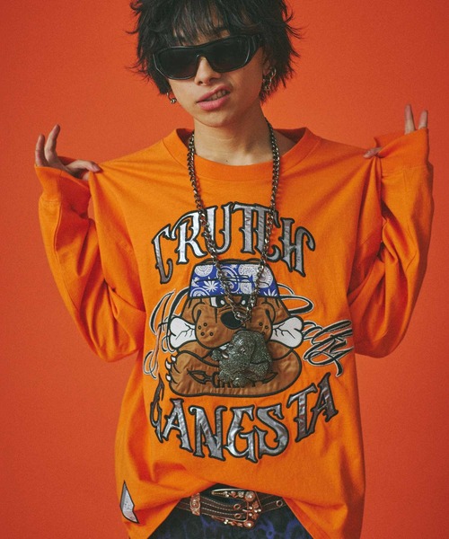 GALFY（ガルフィー）の「GALFY（ガルフィー）チカーノがるTee/トライバル柄袖プリントロンT メンズ レディース/長袖Tシャツ（Tシャツ/カットソー・メンズ・ホワイト/オレンジ/ブラック・LL/L）」の20枚目の写真