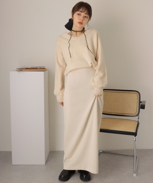 LAULEN(ローレン)の「v neck knit pullover /Vネック 長袖 ニット プルオーバー(ニット/セーター・レディース・ピンク/ブラック/アイボリー/レッド・FREE)」の11枚目の写真