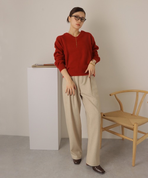 LAULEN(ローレン)の「v neck knit pullover /Vネック 長袖 ニット プルオーバー(ニット/セーター・レディース・ピンク/ブラック/アイボリー/レッド・FREE)」の14枚目の写真