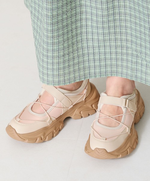 ORiental TRaffic(オリエンタルトラフィック)の「チューブストラップデザインベルトスニーカー/OT3751(スニーカー・レディース・シルバー/ピンク/ブラック・41/39/40/35/36/37/38)」の7枚目の写真