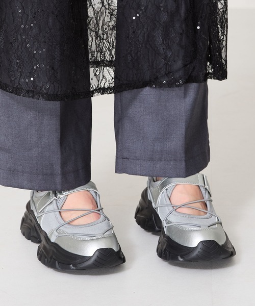 ORiental TRaffic(オリエンタルトラフィック)の「チューブストラップデザインベルトスニーカー/OT3751(スニーカー・レディース・シルバー/ピンク/ブラック・41/39/40/35/36/37/38)」の10枚目の写真