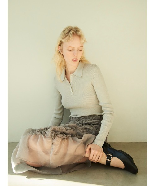 【2025年モデル✨】ミラオーウェン　シアーポロリブニットプルオーバー　1 黄 Mila Owen｜シアーポロリブニットプルオーバー | Rakuten