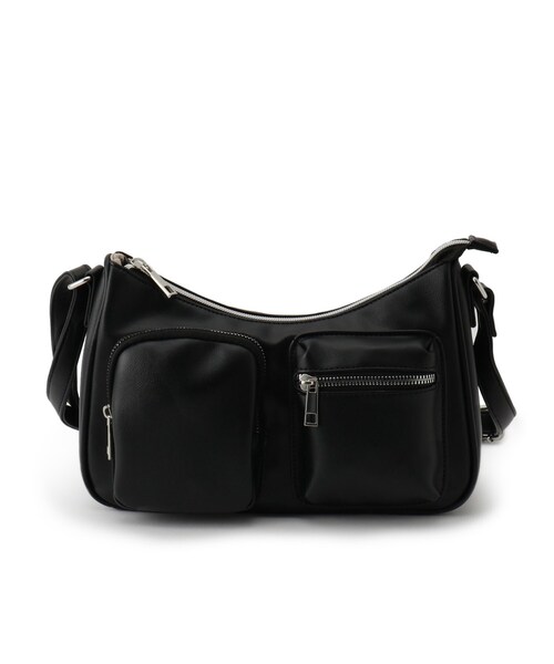 SHOO・LA・RUE(シューラルー)の「フロント2ポケットショルダーバッグ(ショルダーバッグ・レディース・ブラック/グレー/ブロンズ・00)」の1枚目の写真