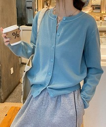クルーネックニットカーディガン