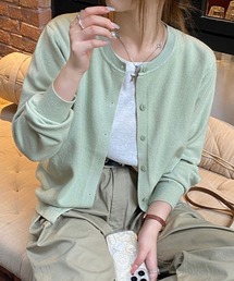 クルーネックニットカーディガン