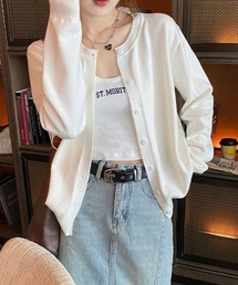 クルーネックニットカーディガン