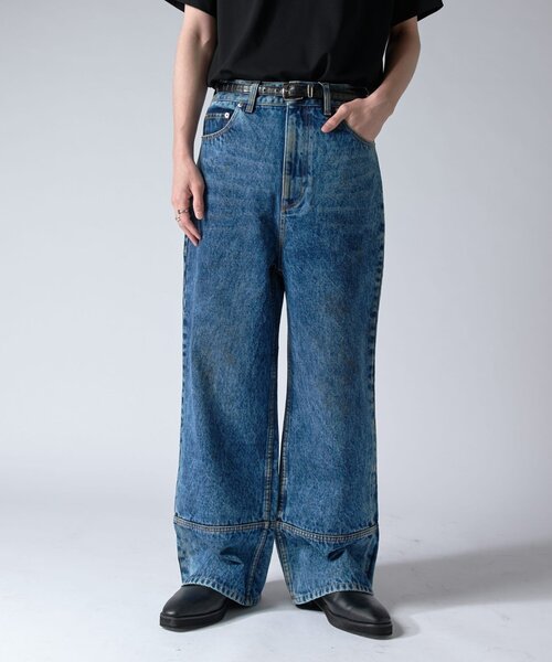 Lui's（ルイス）の「00's ケミカルウォッシュドワイドパンツ（デニム