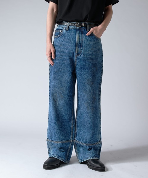Lui's（ルイス）の「00's ケミカルウォッシュドワイドパンツ（デニム