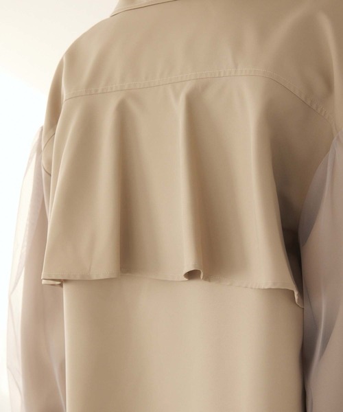 fifth（フィフス）の「チュール袖ショートトレンチ（その他アウター・レディース・ネイビー/ベージュ・M）」の16枚目の写真