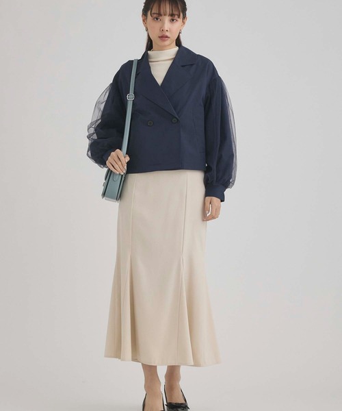 fifth（フィフス）の「チュール袖ショートトレンチ（その他アウター・レディース・ネイビー/ベージュ・M）」の21枚目の写真