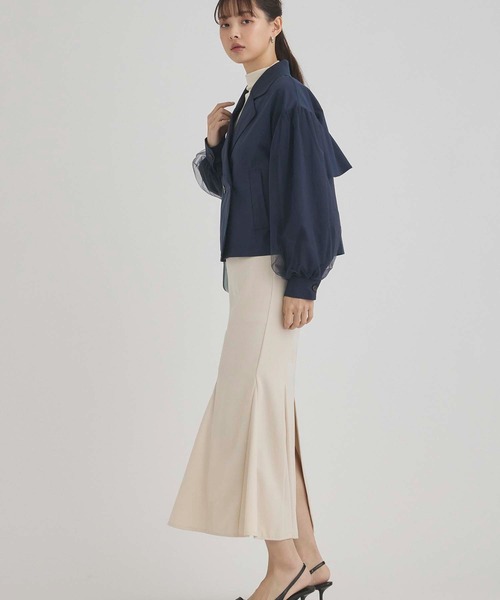 fifth（フィフス）の「チュール袖ショートトレンチ（その他アウター・レディース・ネイビー/ベージュ・M）」の22枚目の写真