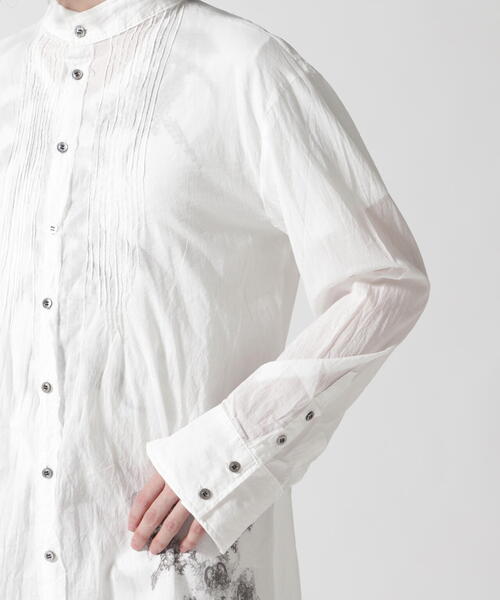 KMRii（ケムリ）の「KMRii/ケムリ/別注Stand Collar Layer Shirt（シャツ/ブラウス・メンズ・ブラック/ホワイト・1/2/3）」の9枚目の写真