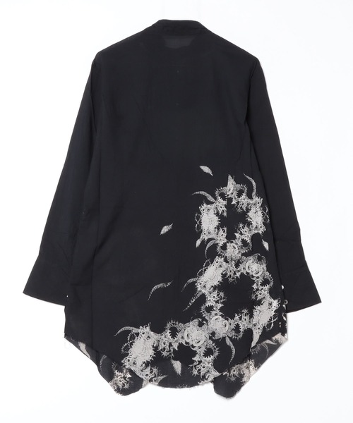 KMRii（ケムリ）の「KMRii/ケムリ/別注Stand Collar Layer Shirt（シャツ/ブラウス・メンズ・ブラック/ホワイト・1/2/3）」の3枚目の写真