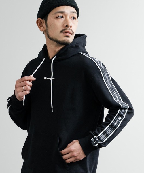 【人気☆Champion】グレー　長袖パーカー　袖ロゴ入り　サイズM 楽天市場】【送料無料】Champion チャンピオン パーカー メンズ