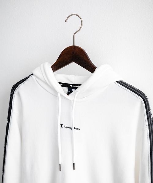 Champion チャンピオン オーバーサイズ袖ラインロゴ裏毛プル
