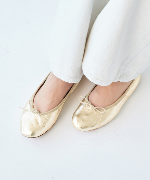 IENA（イエナ）の「PORSELLI/ポルセリ LEATHER バレエシューズ（バレエシューズ・レディース・ブラック/ゴールド・38/39/36/37）」の8枚目の写真
