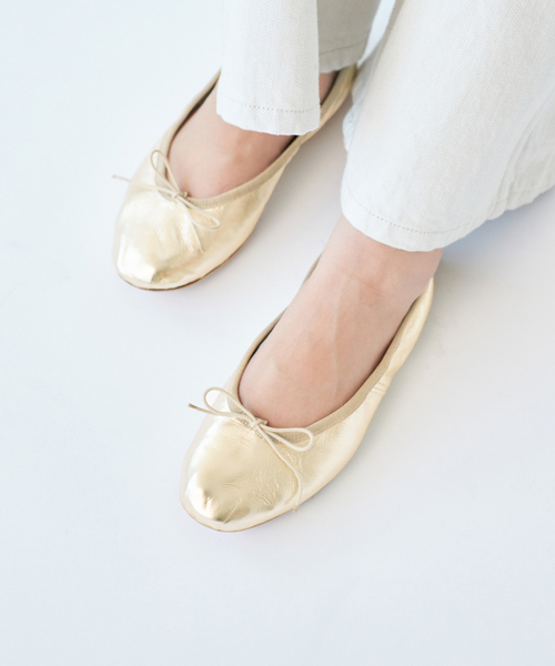 IENA（イエナ）の「PORSELLI/ポルセリ LEATHER バレエシューズ（バレエシューズ・レディース・ブラック/ゴールド・38/39/36/37）」の9枚目の写真