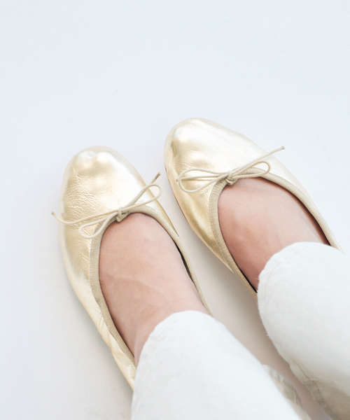 IENA（イエナ）の「PORSELLI/ポルセリ LEATHER バレエシューズ（バレエシューズ・レディース・ブラック/ゴールド・38/39/36/37）」の10枚目の写真