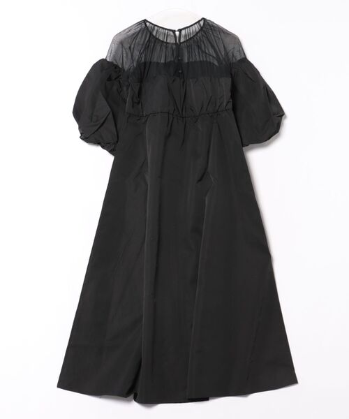 STYLEBLOCK（スタイルブロック）の「TNタフタ×チュールドッキングワンピース（ワンピース・レディース・ホワイト系その他/チャコールグレー/ブラック・M）」の4枚目の写真