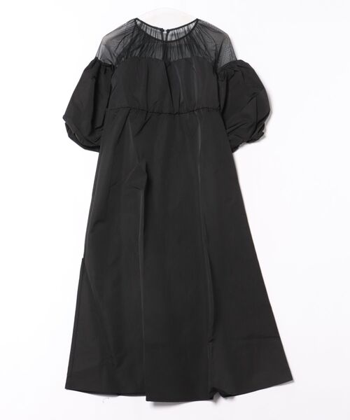 STYLEBLOCK（スタイルブロック）の「TNタフタ×チュールドッキングワンピース（ワンピース・レディース・ホワイト系その他/チャコールグレー/ブラック・M）」の5枚目の写真