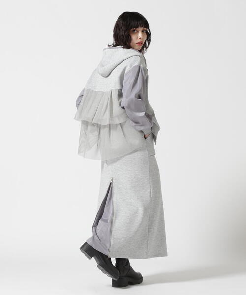 Risley（リズレー）の「Risley/リズレー/バックメッシュフリルパーカ（パーカー・レディース・ホワイト/グレー・F）」の10枚目の写真