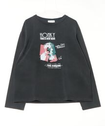 「Firsthand」 長袖カットソー S ブラウン レディース レイヤード風オープンショルダー長袖トップス（Tシャツ