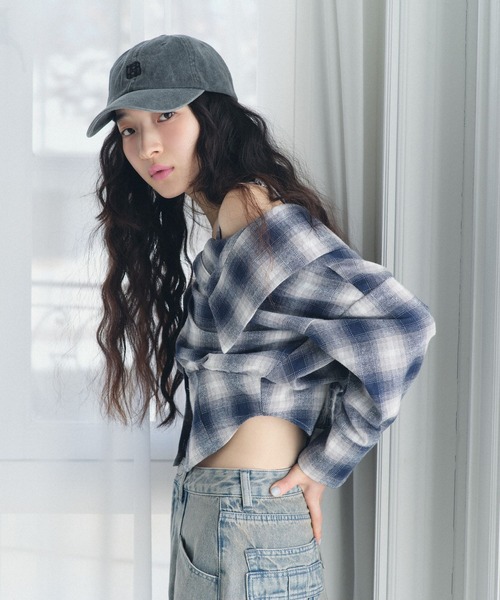 Heather（ヘザー）の「チェックオフショルシャツ 322087（シャツ