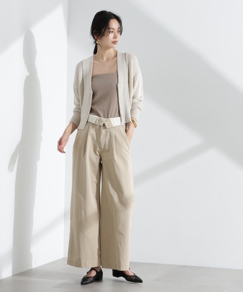 NANO universe（ナノユニバース）の「リネン混テープヤーンZIPカーディガン（カーディガン/ボレロ・レディース・オフホワイト/ベージュ・FREE）」の13枚目の写真