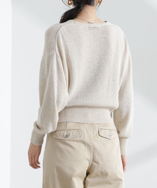 NANO universe（ナノユニバース）の「リネン混テープヤーンZIPカーディガン（カーディガン/ボレロ・レディース・オフホワイト/ベージュ・FREE）」の19枚目の写真