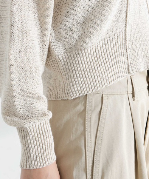 NANO universe（ナノユニバース）の「リネン混テープヤーンZIPカーディガン（カーディガン/ボレロ・レディース・オフホワイト/ベージュ・FREE）」の22枚目の写真