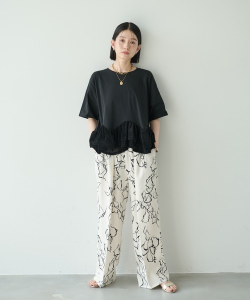 Shelly island(シェリーアイランド)の「フロッキードッキングT(Tシャツ/カットソー・レディース・ホワイト/グレー/ブラック・FREE)」の7枚目の写真