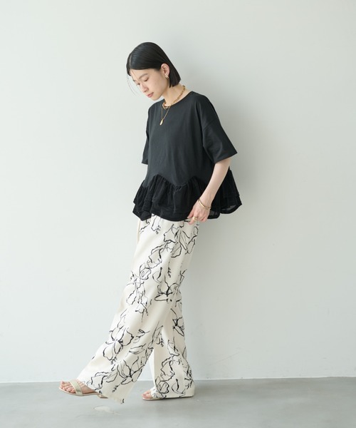 Shelly island(シェリーアイランド)の「フロッキードッキングT(Tシャツ/カットソー・レディース・ホワイト/グレー/ブラック・FREE)」の9枚目の写真