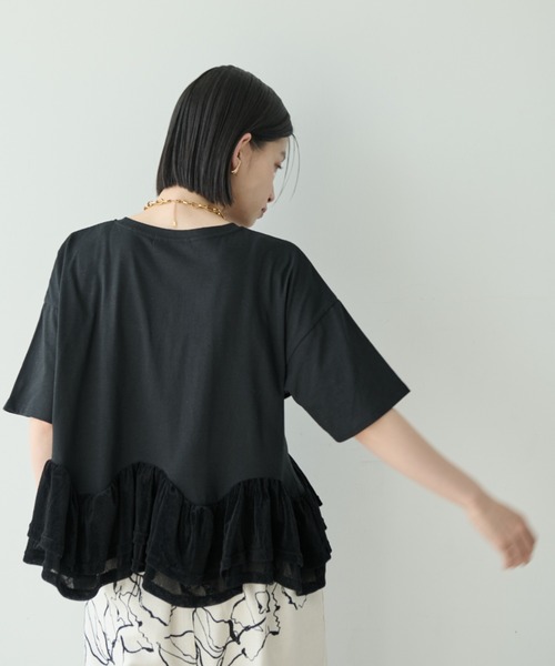 Shelly island(シェリーアイランド)の「フロッキードッキングT(Tシャツ/カットソー・レディース・ホワイト/グレー/ブラック・FREE)」の6枚目の写真