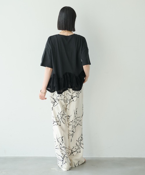 Shelly island(シェリーアイランド)の「フロッキードッキングT(Tシャツ/カットソー・レディース・ホワイト/グレー/ブラック・FREE)」の8枚目の写真
