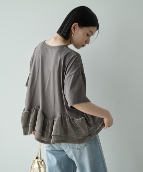 Shelly island(シェリーアイランド)の「フロッキードッキングT(Tシャツ/カットソー・レディース・ホワイト/グレー/ブラック・FREE)」の18枚目の写真