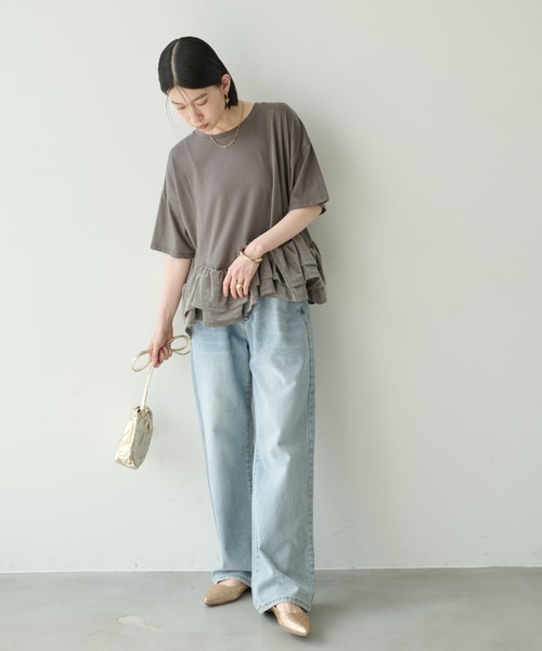 Shelly island(シェリーアイランド)の「フロッキードッキングT(Tシャツ/カットソー・レディース・ホワイト/グレー/ブラック・FREE)」の19枚目の写真