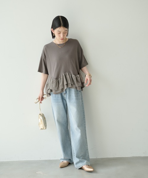 Shelly island(シェリーアイランド)の「フロッキードッキングT(Tシャツ/カットソー・レディース・ホワイト/グレー/ブラック・FREE)」の20枚目の写真